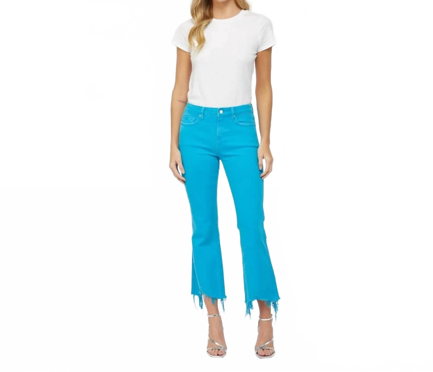 Going Out With Flare Jeans In Turquoise