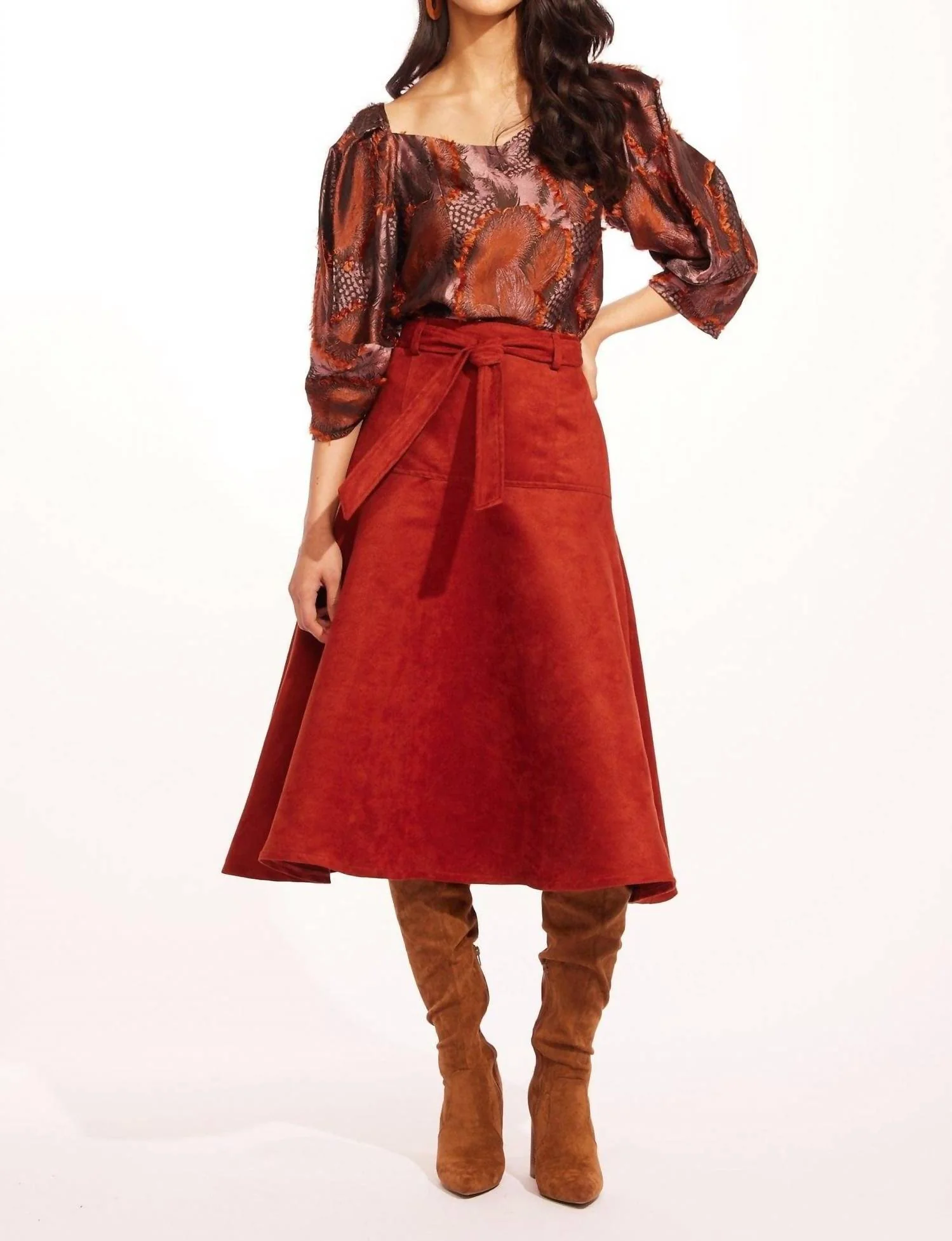 Allas Skirt In Brickland