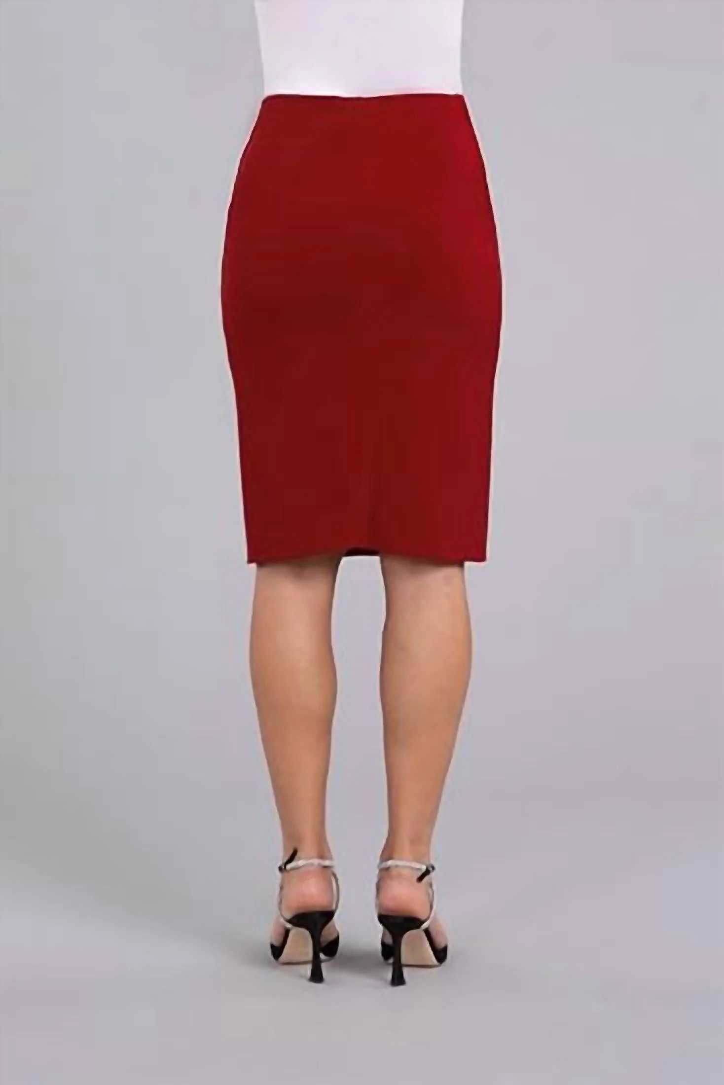 Tube Midi Skirt In Red