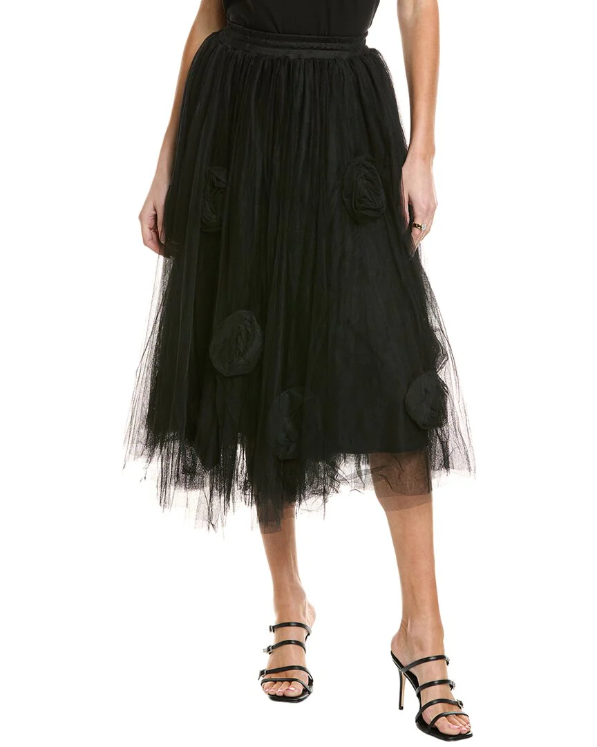 Gracia Floral Detail Mesh Skirt