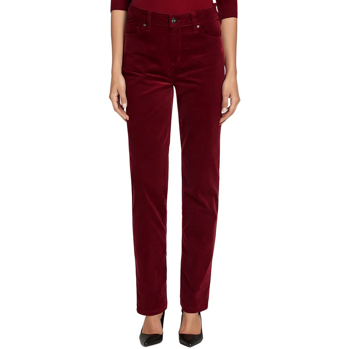 Womens Textured Corduroy Straight Leg Pants