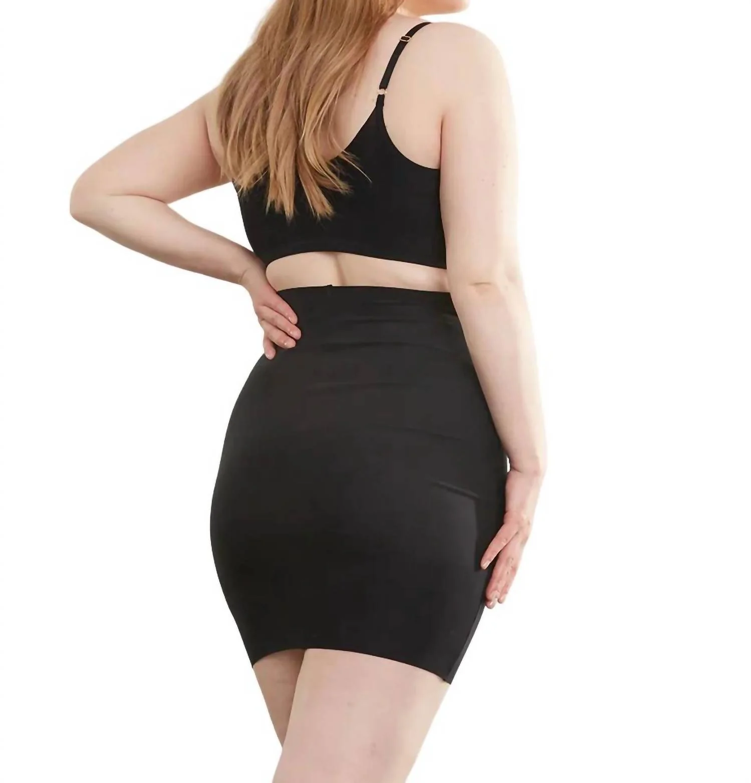 Two-Faced Tech Half Slip Skirt In Black