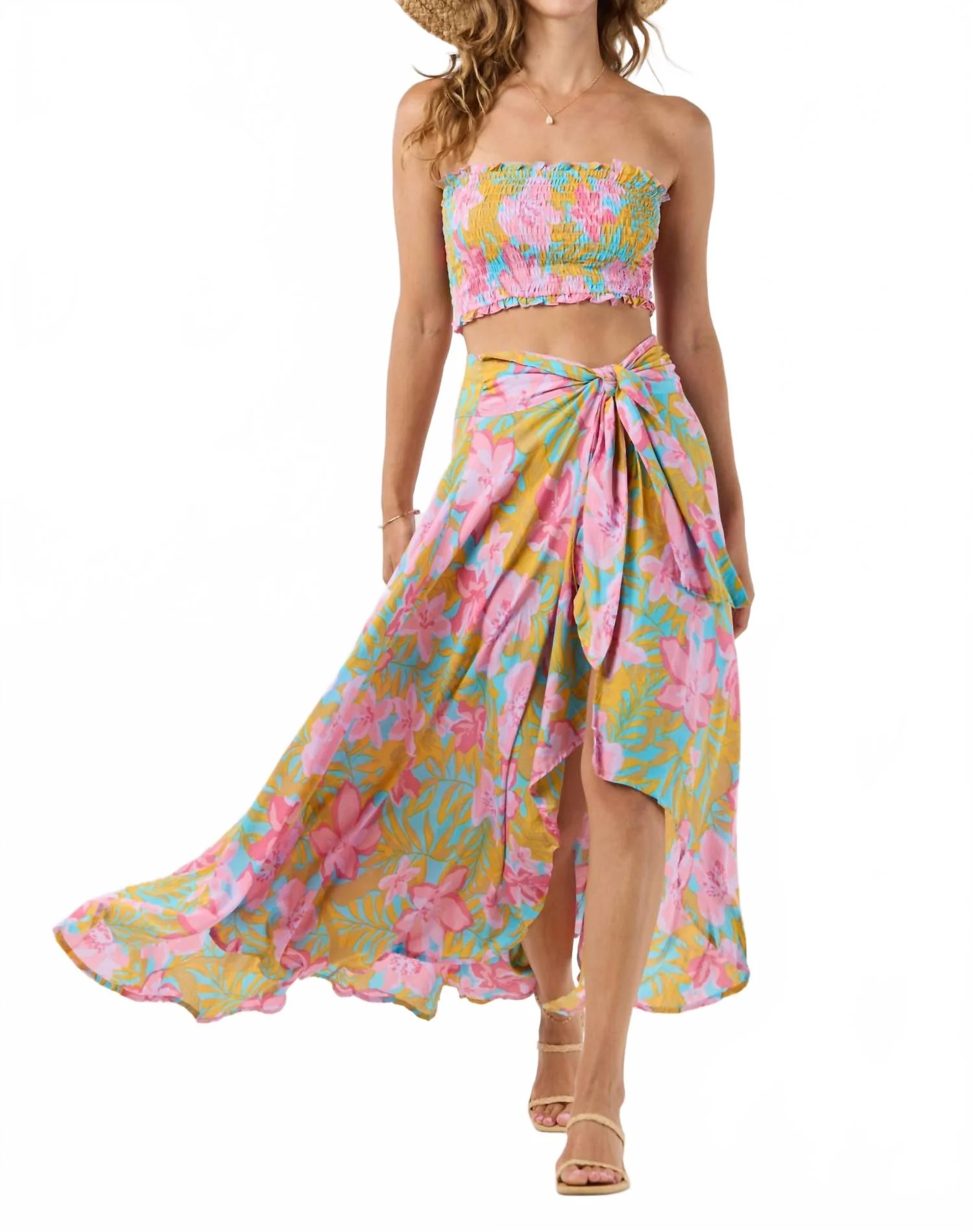 Azure Wrap Skirt In Honduras Turquoise