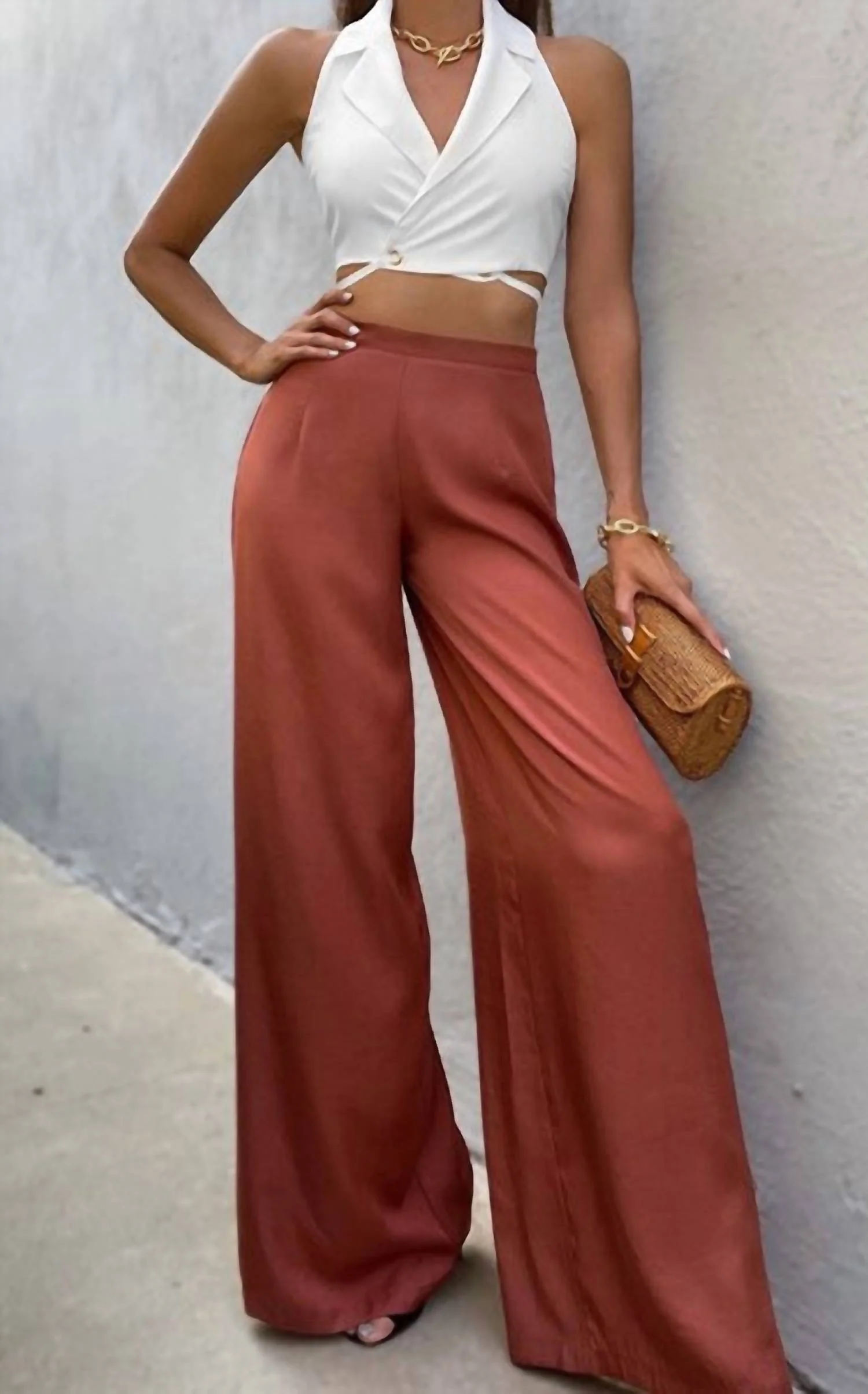 Seville Pant In Terracotta