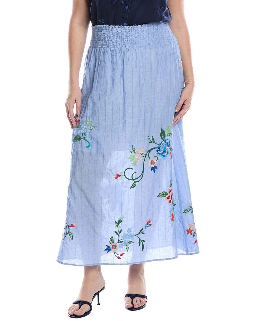 Johnny Was Smocked Maxi Skirt