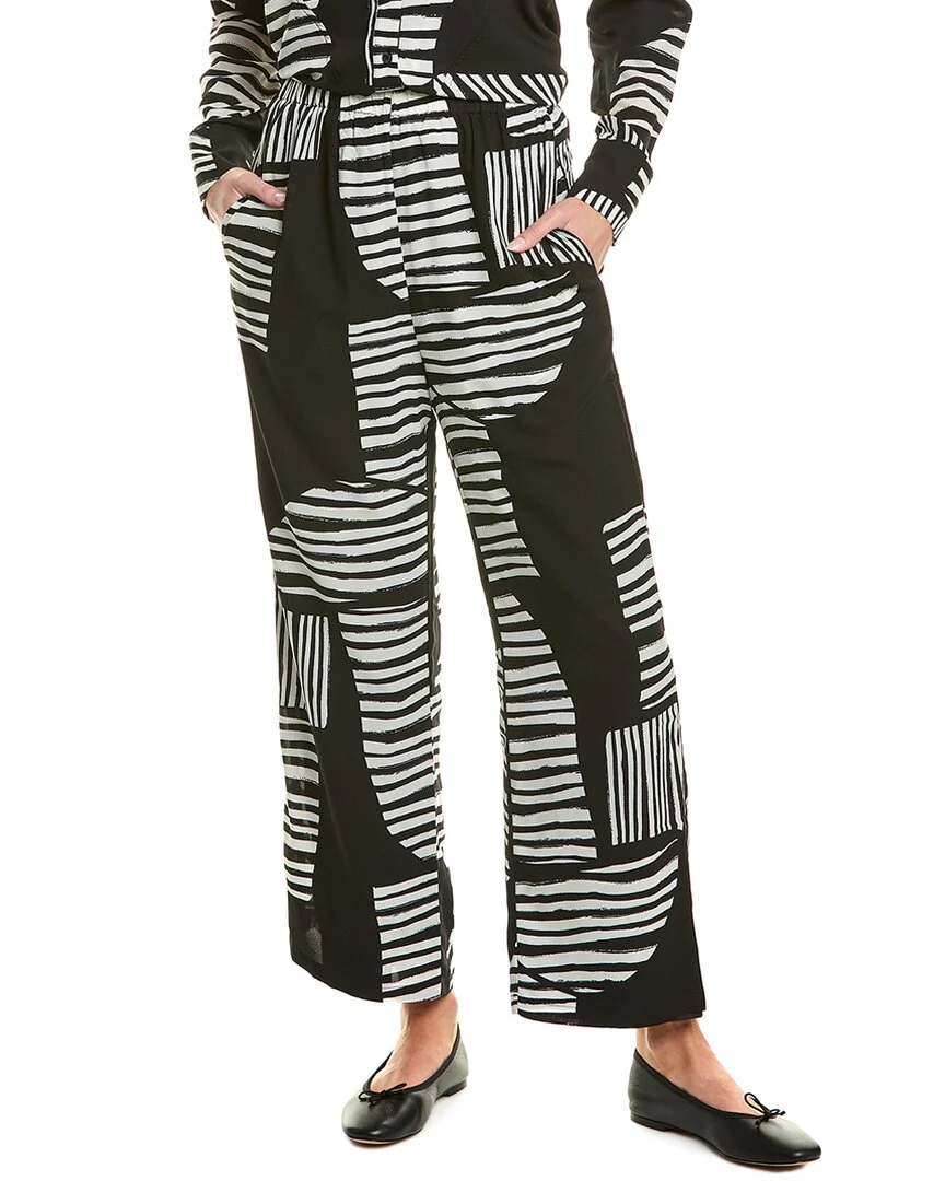 Gracia Mismatch Line Pattern Pajama Pant