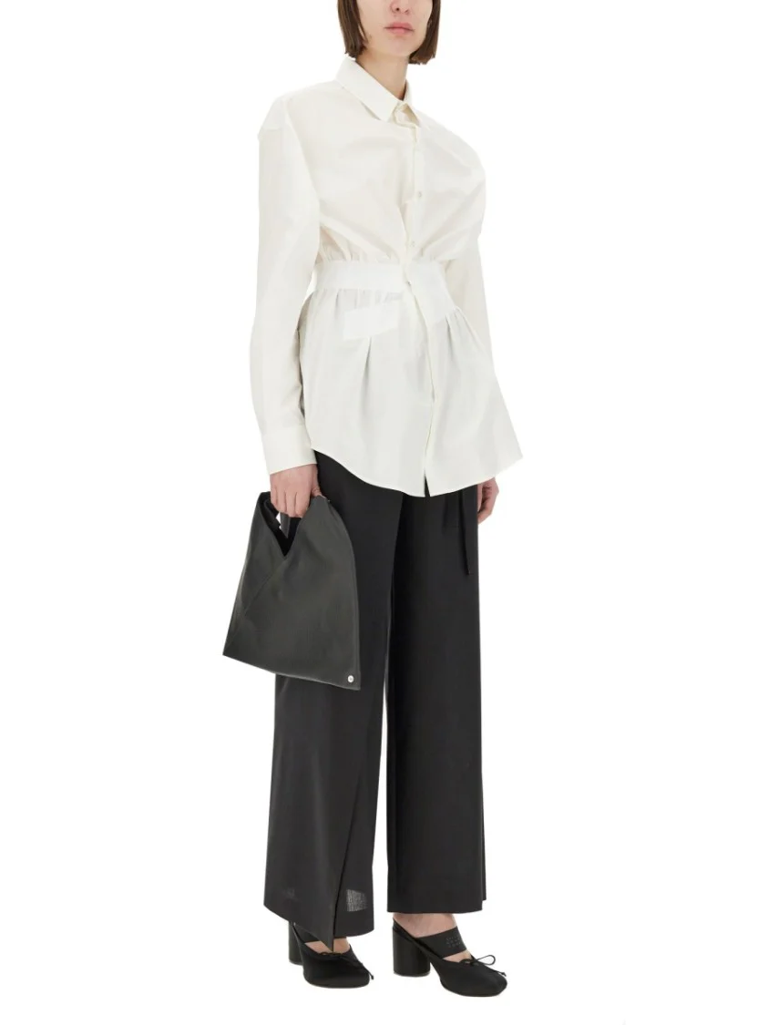 Wide-Leg Virgin Wool Trousers With High Waist