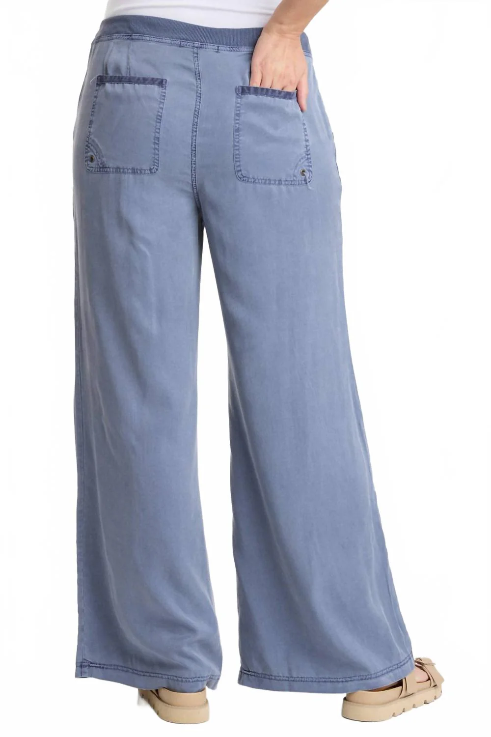 Holm Wide Leg Pant In Saturated Stone Blue