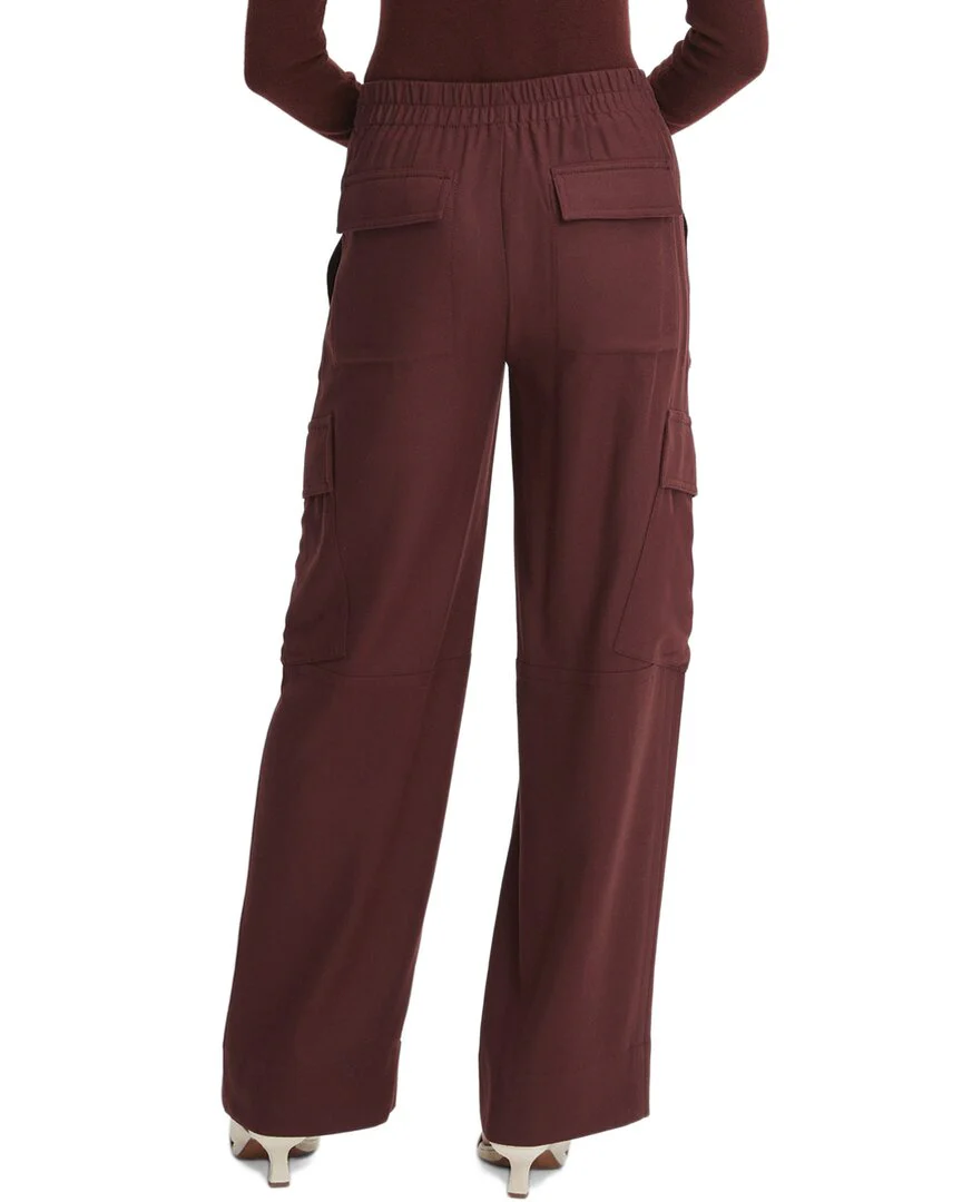 Vince Flannel Wide Leg Raver Wool-Blend Pant