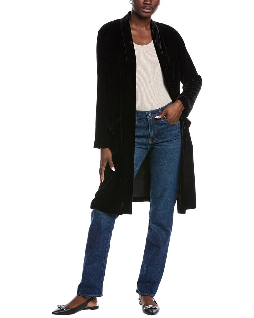 EILEEN FISHER Long Silk-Blend Jacket