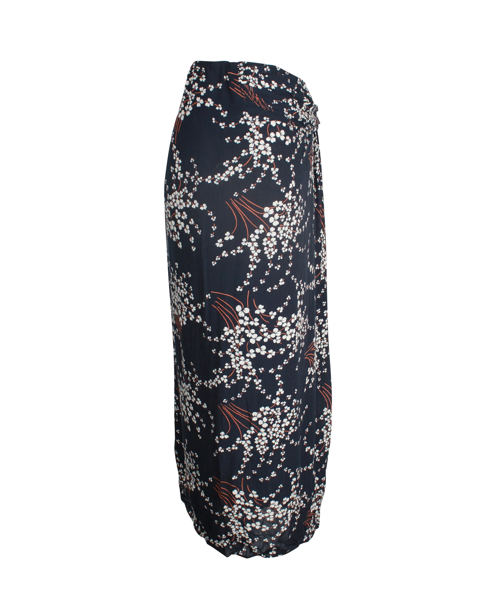 Ba&Sh Omille Floral Knee-length Skirt in Navy Blue Cotton