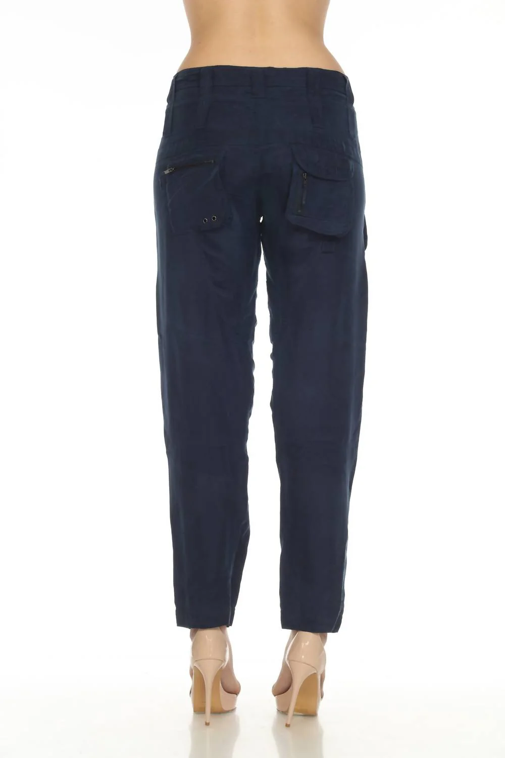 Hailey Belted Cargo Pants In Blue