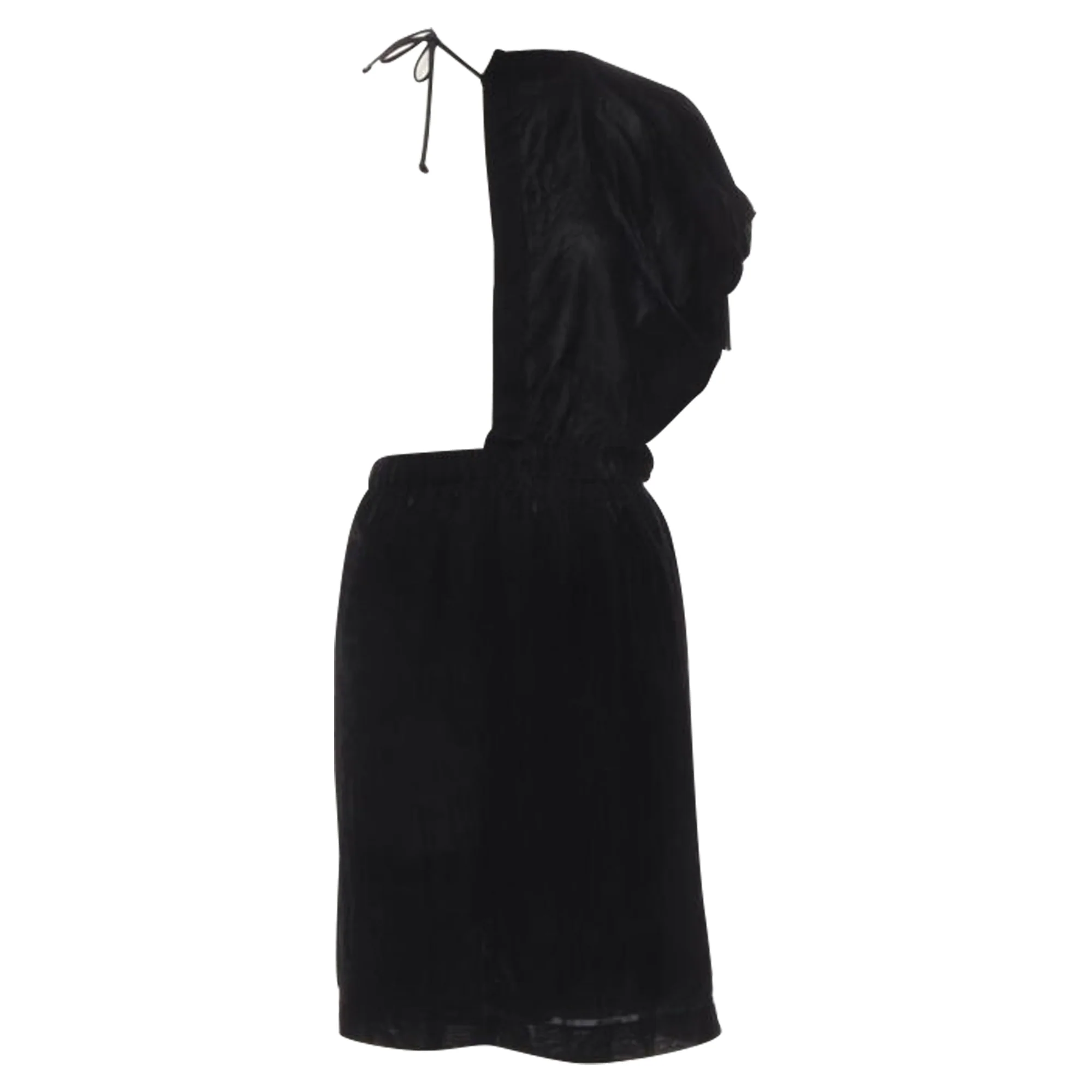 Comme Des Garcons velvet drawstring sash knee-length skirt