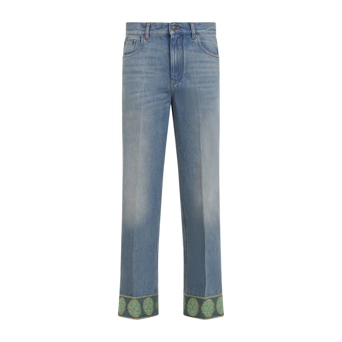 Medium Blue Denim Cotton Pants