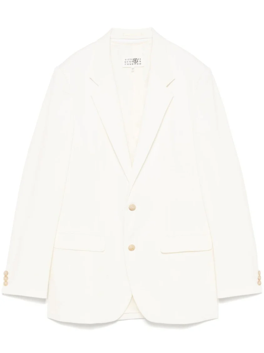 Tailored White Jacket With Button Fastening