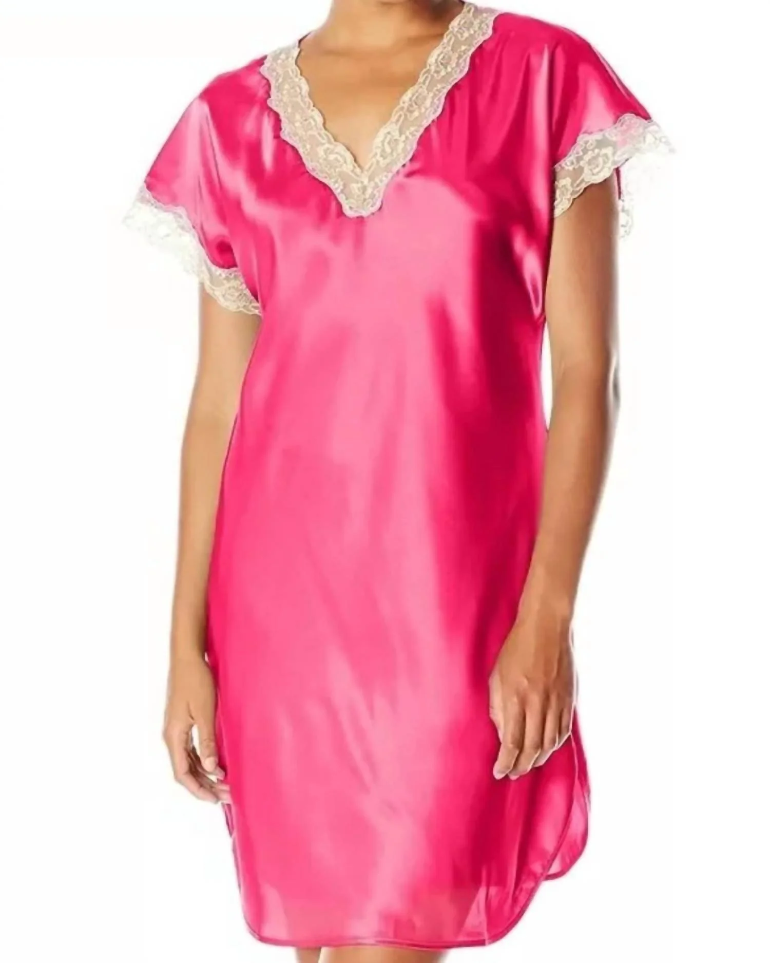 Charming Charmeuse Sleep Gown In Fuchsia