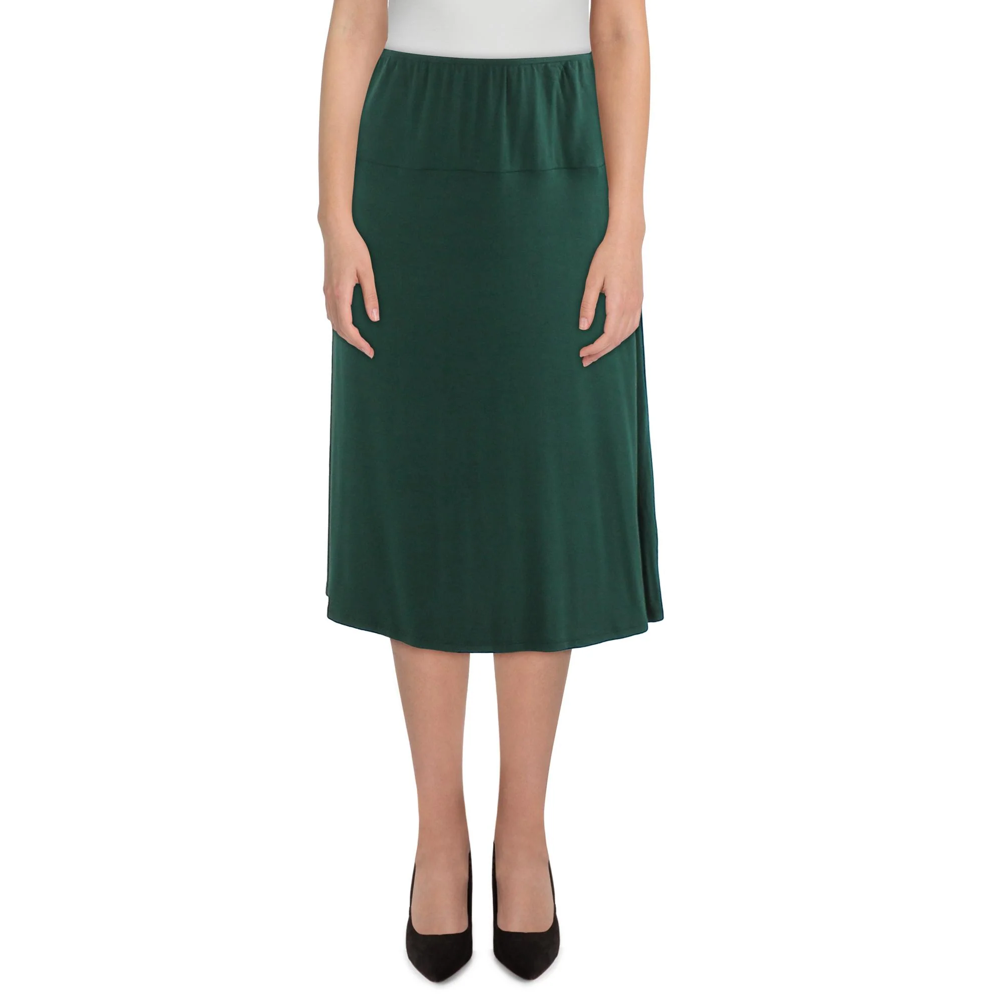 Womens Solid Rayon A-Line Skirt