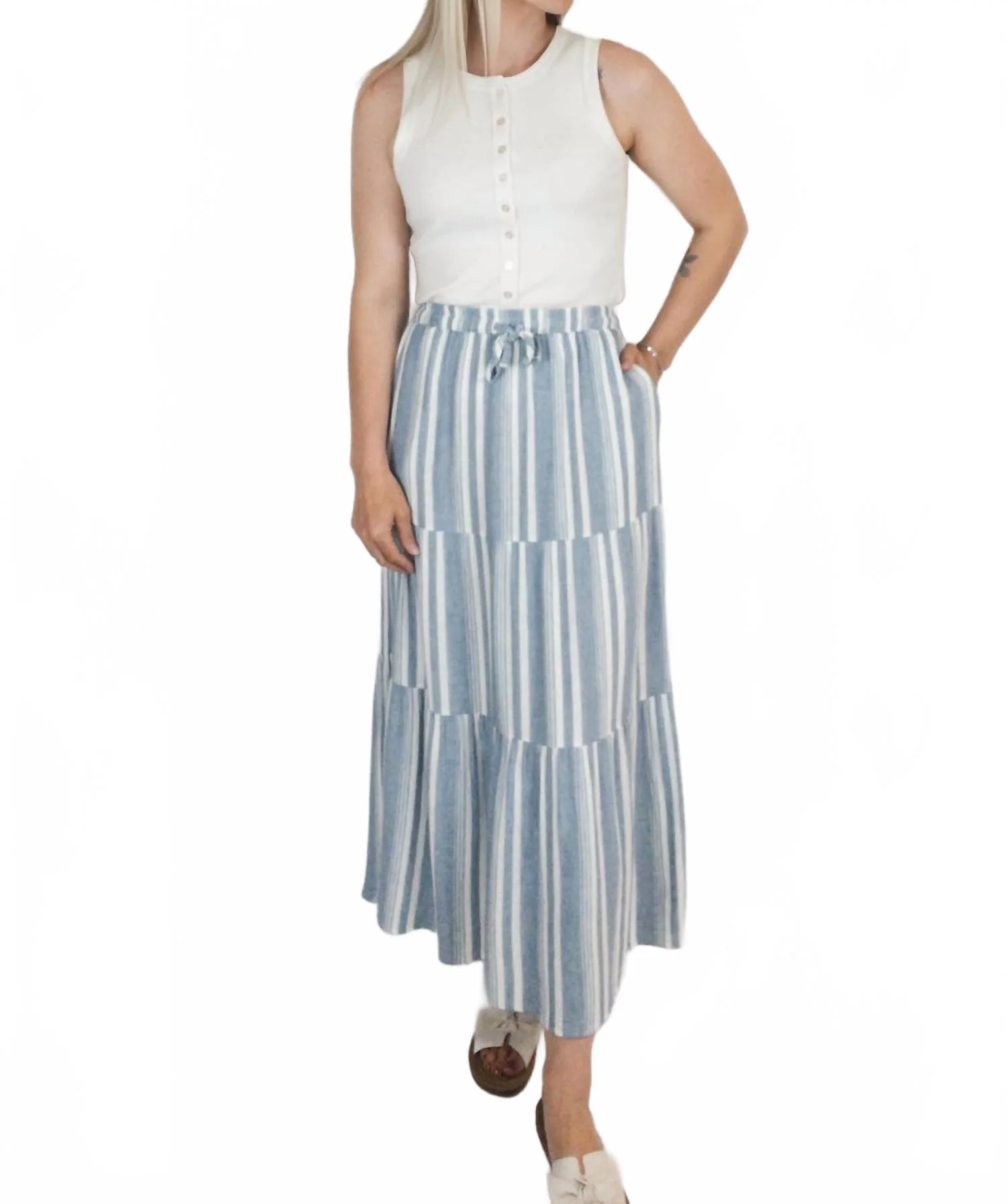 Benny Skirt In Cream/blue