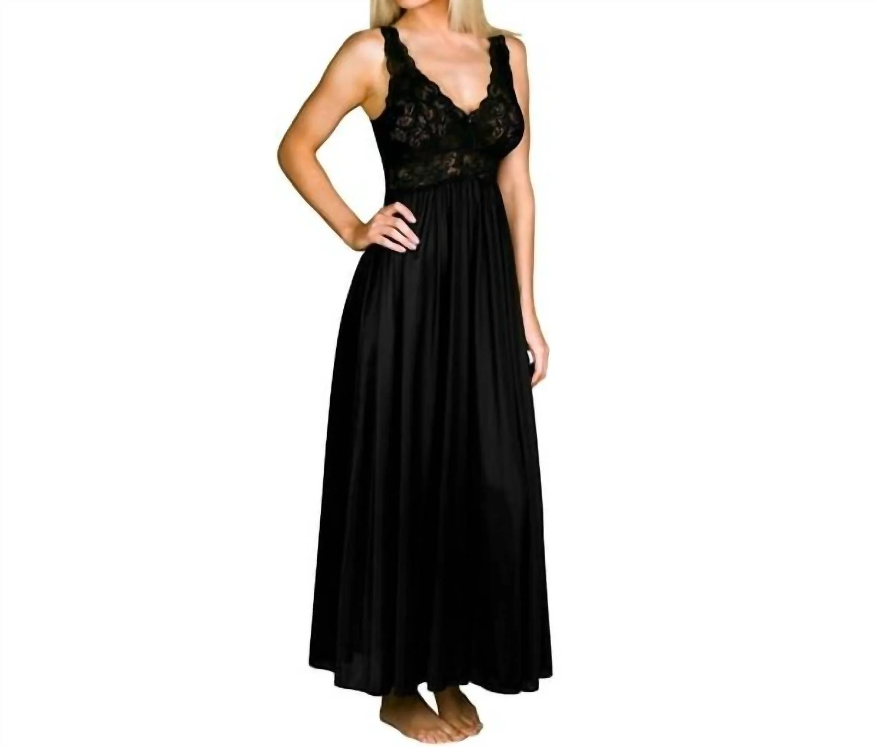 Silhouette 53 Inch Sleeveless Long Gown In Black