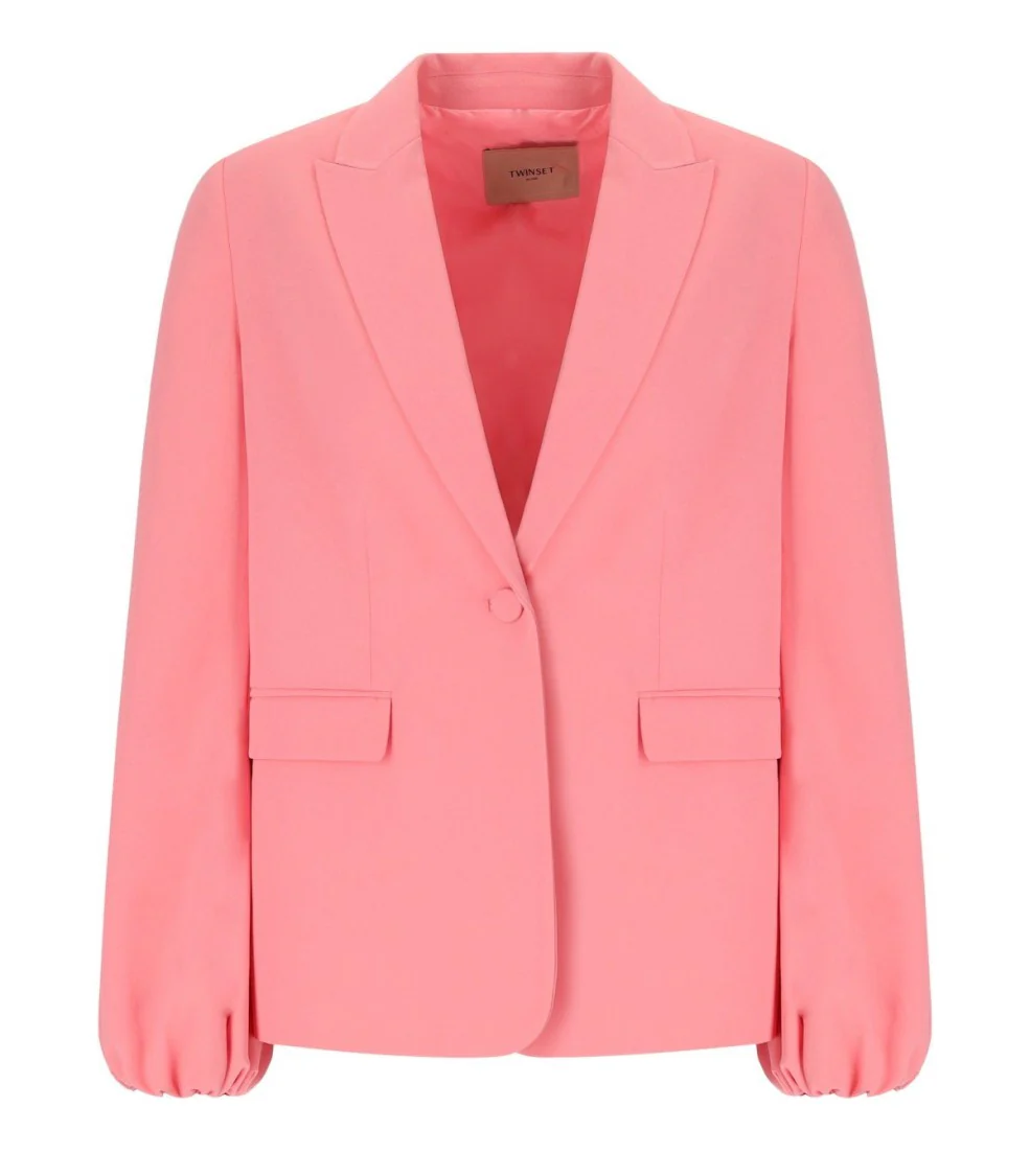Pink Single-Breasted Blazer