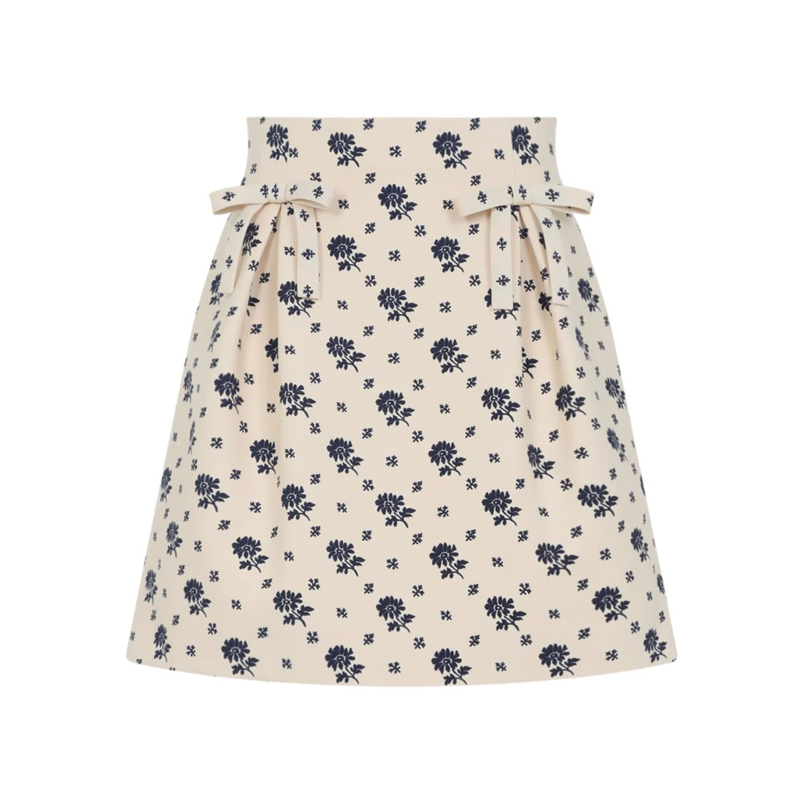 White Virgin Wool Mini Skirt