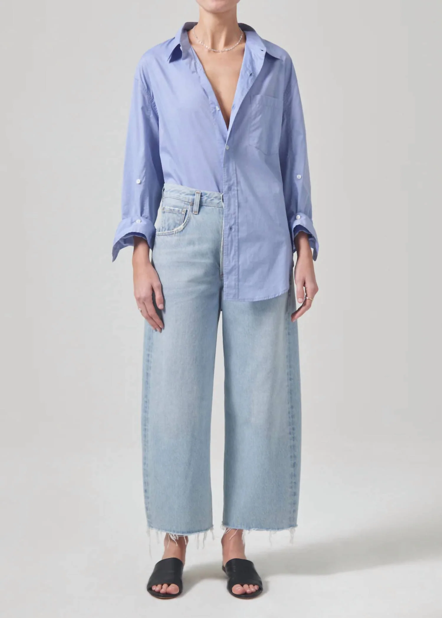 Ayla Raw Hem Crop Jean In Freshwater