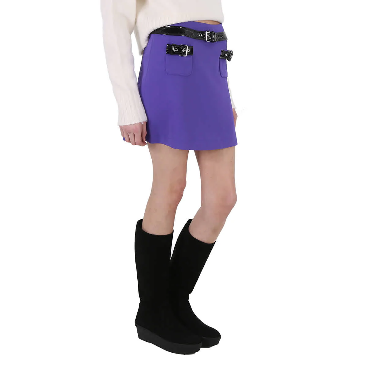 Moschino Ladies Purple Piped Mini Skirt, Brand Size 40 (US Size 6)