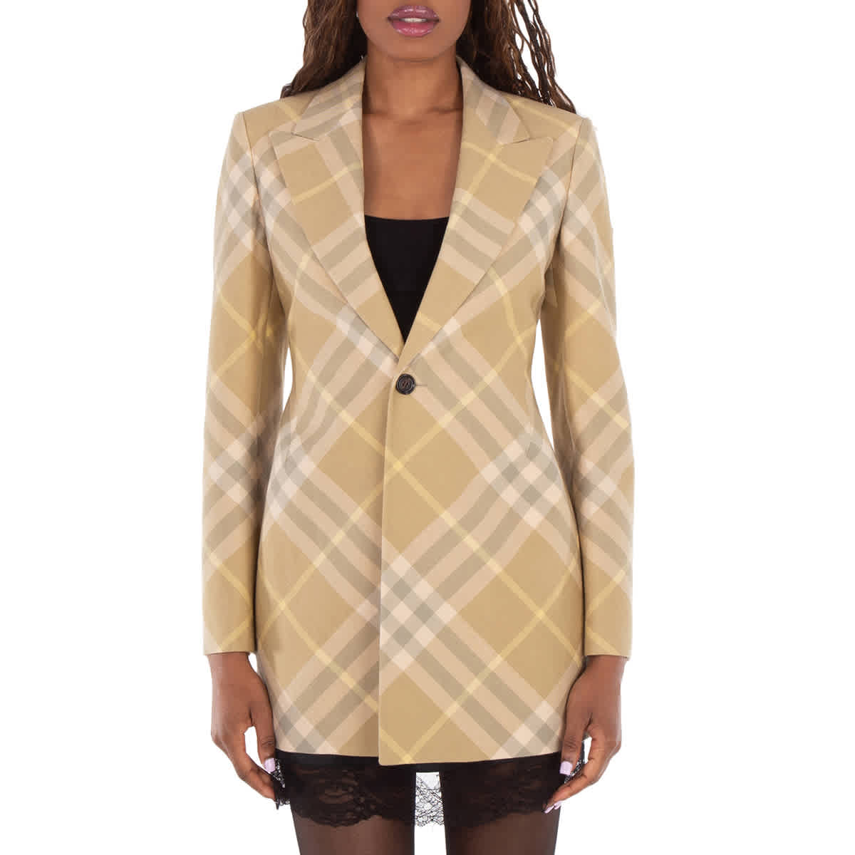 Burberry Checked Tailored Single-Breasted Blazer