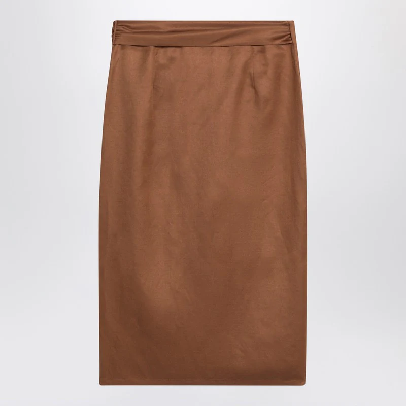 Max Mara Women's Skirt In Linen And Silk Twill