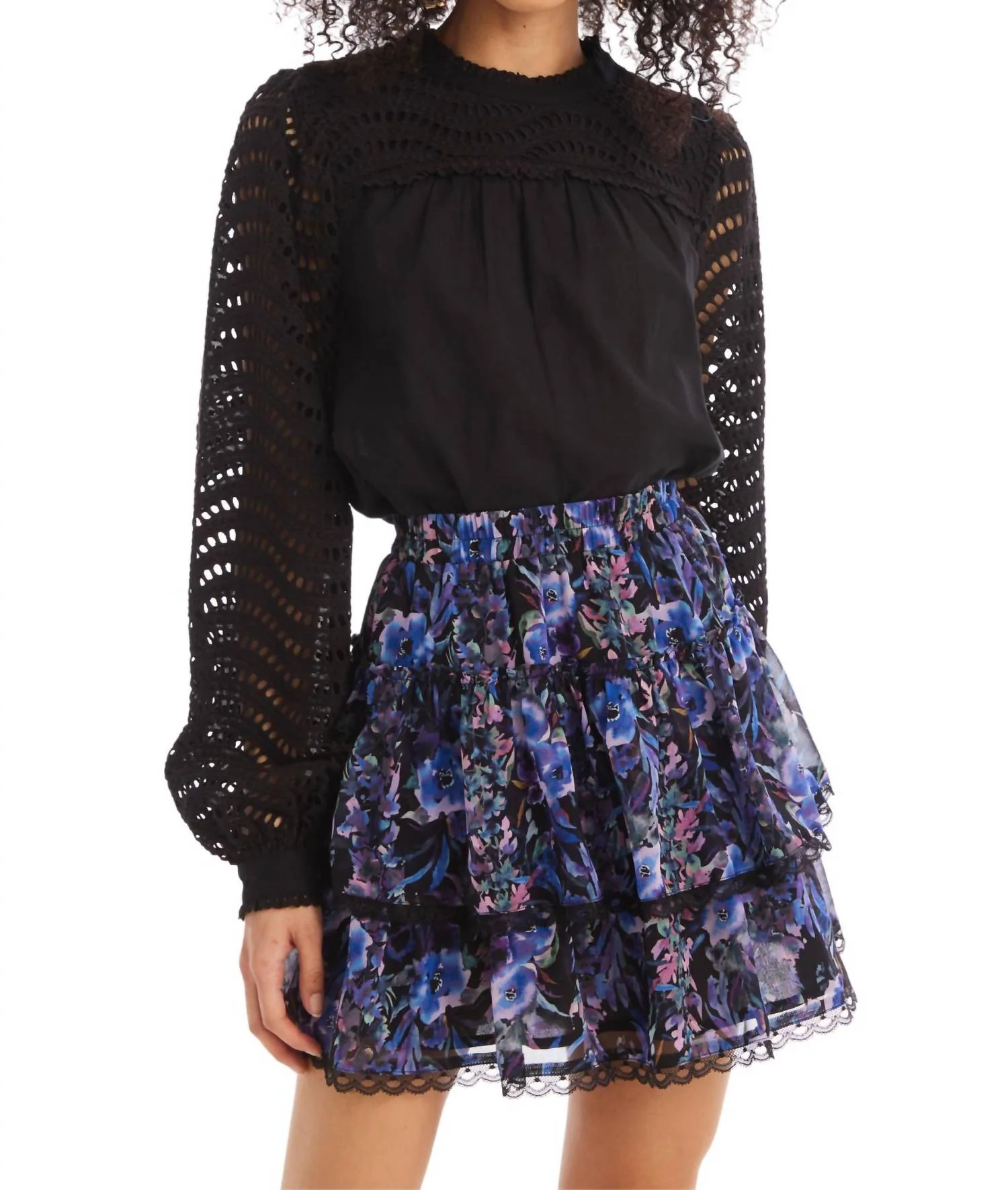 Delilah Mini Skirt In Fall Florals