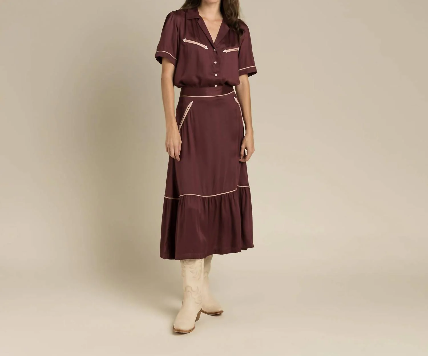 Cheyenne Western Skirt In Zinfandel