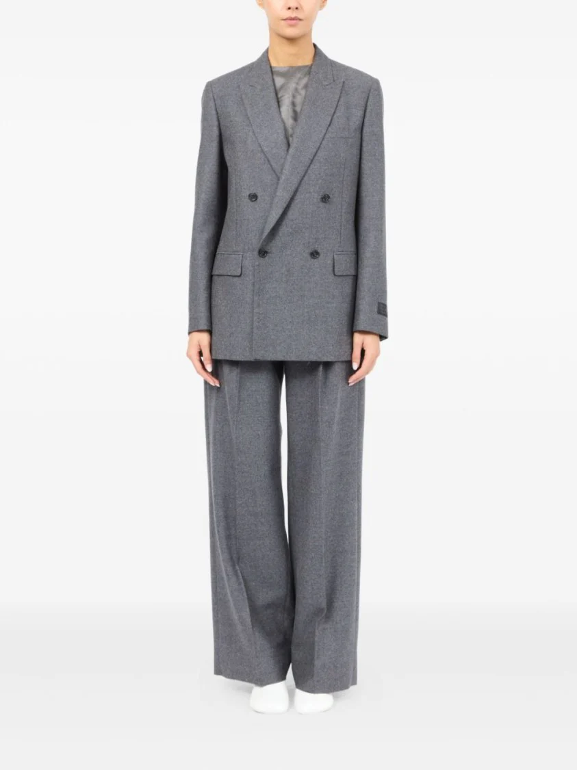 Double-Breasted Medium Grey Jacket With Elegant Tailoring