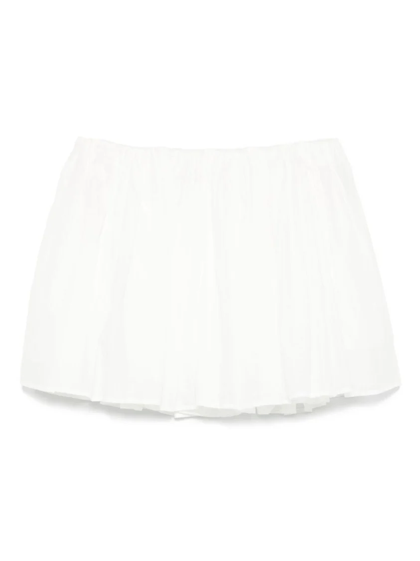 Thigh-Length Cotton Mini Skirt With Flared Hem