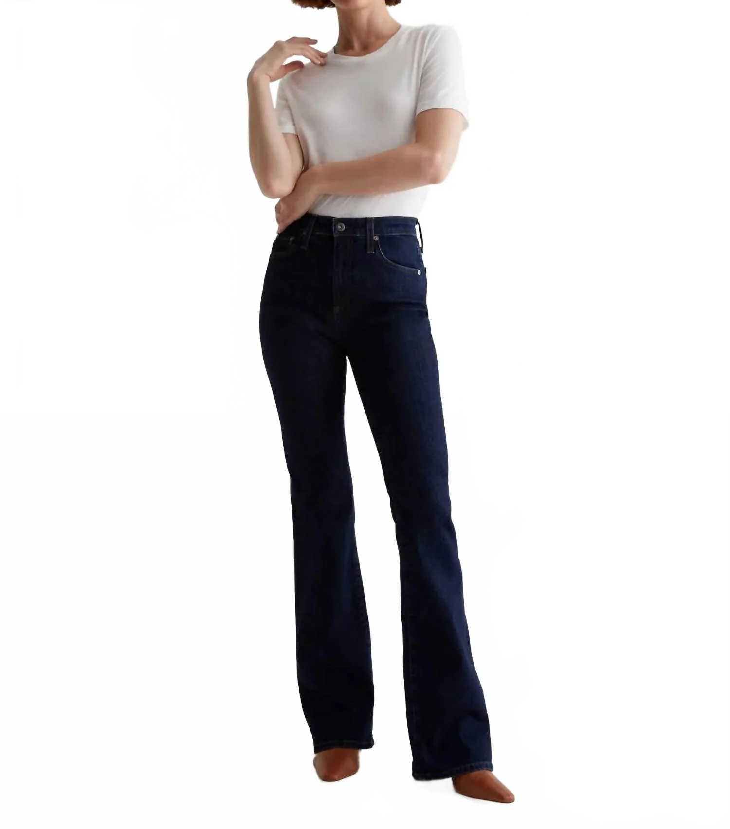 Farrah Mid Rise Boot Cut Jeans In Modern Indigo