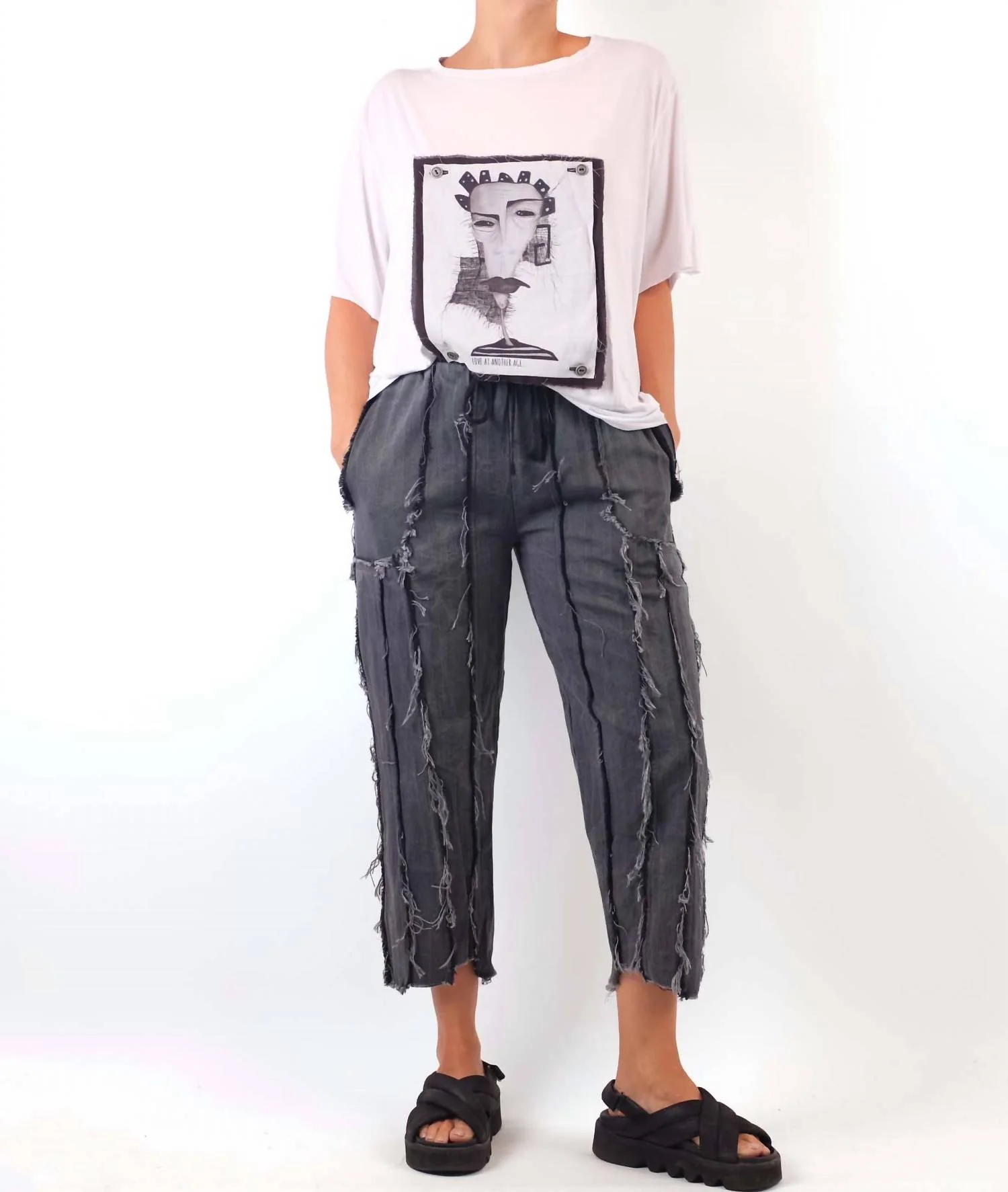 Clone Cropped Pants In Grey
