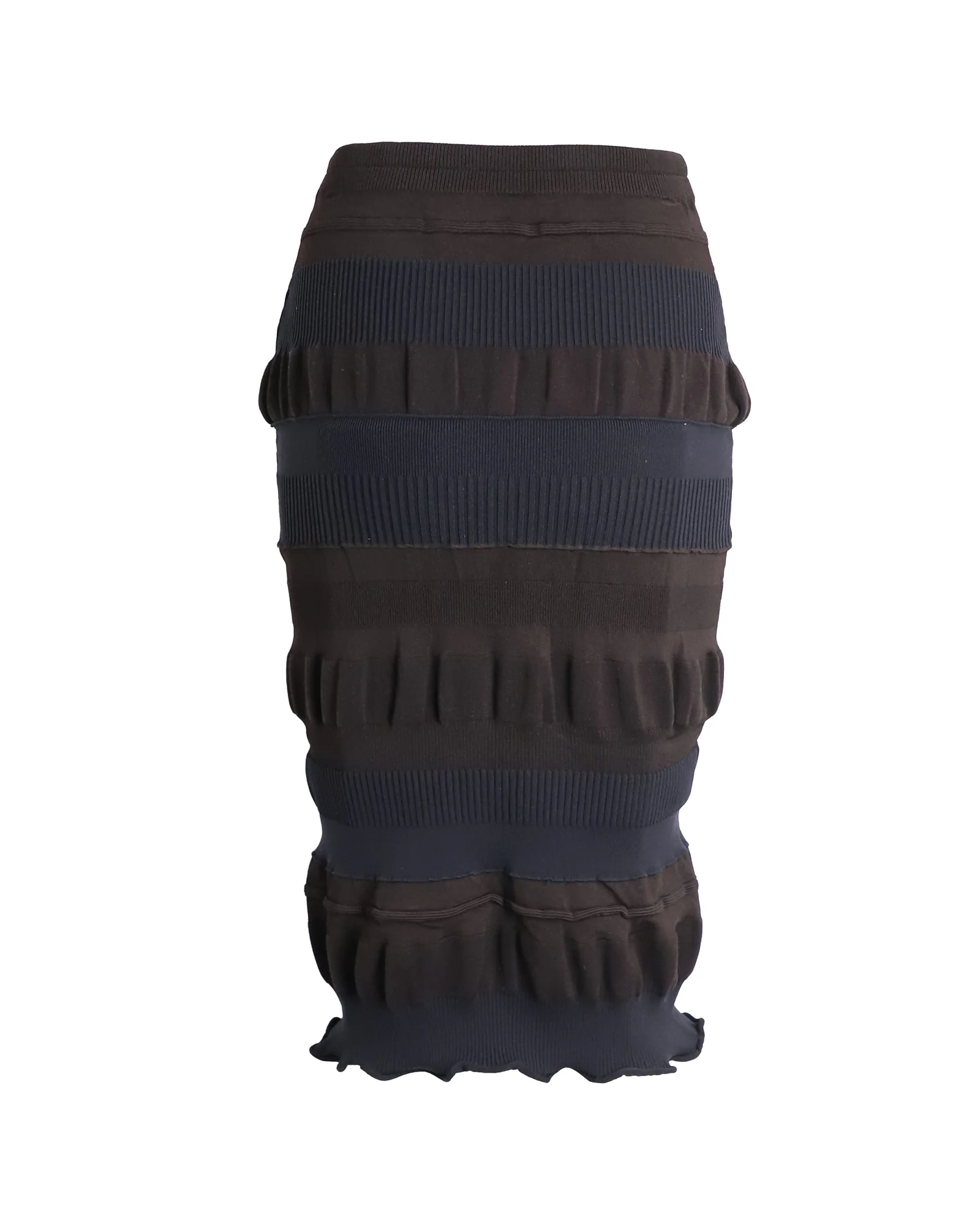 Acne Studios Two-Tone Tiered Ribbed Stretch-Jersey Skirt In Black Viscose