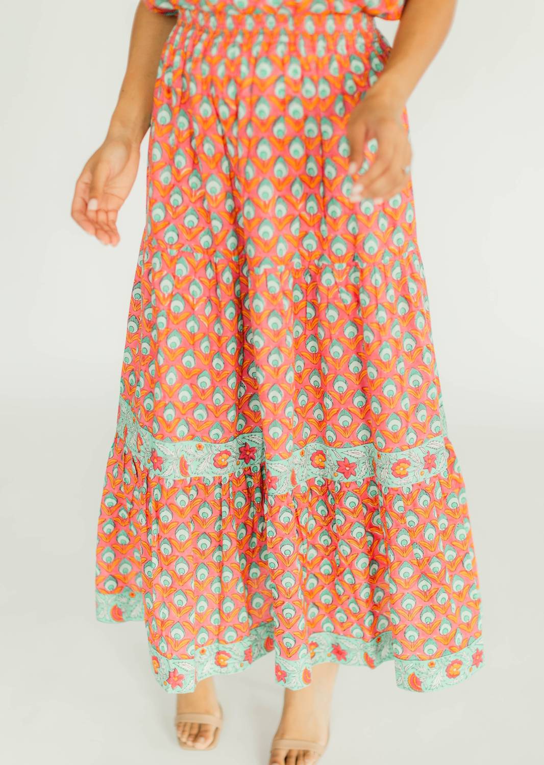 Carnation Tiered Skirt In Golden Poppy
