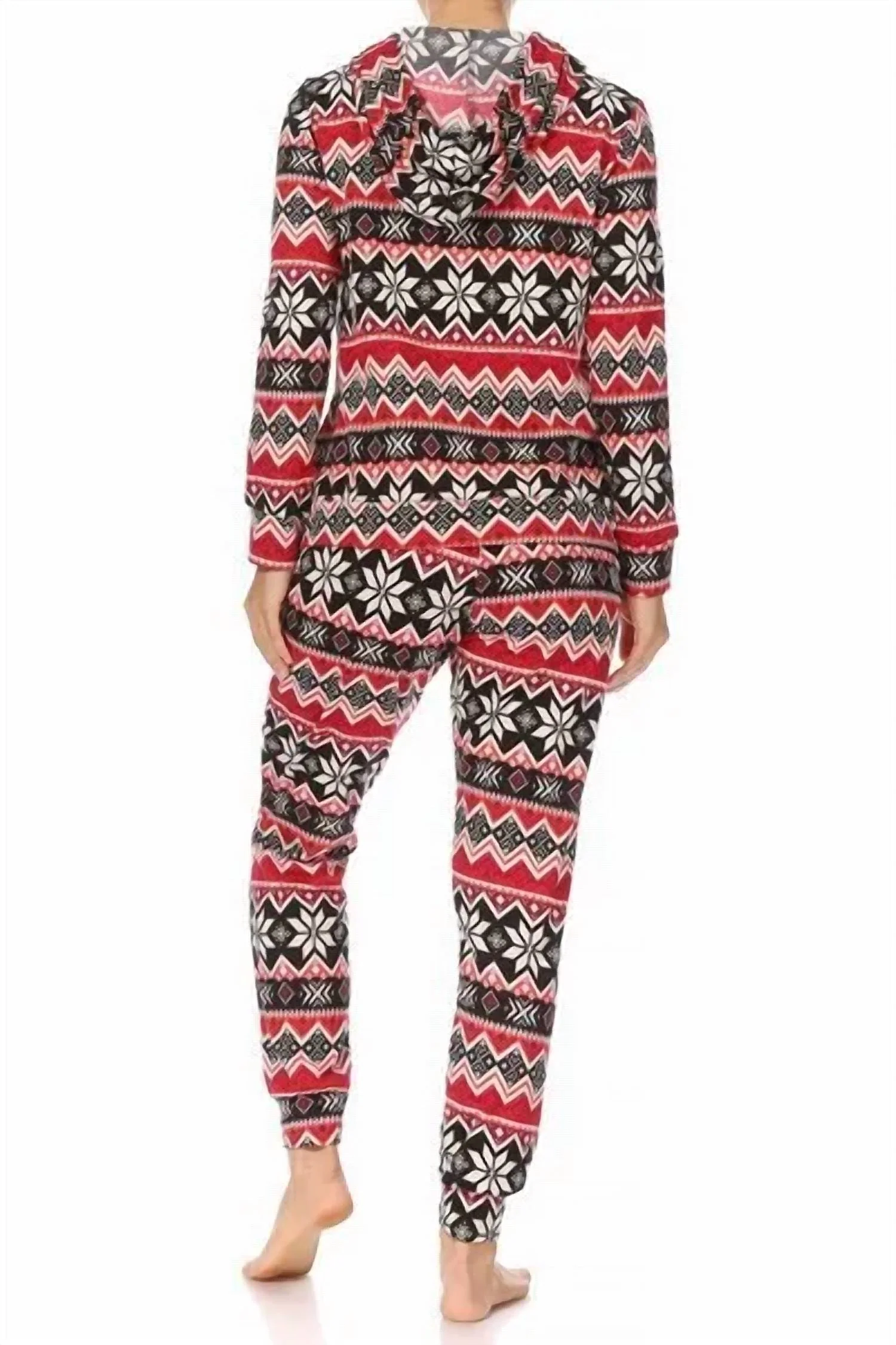 Holiday Hooded Lounge Set Pajamas In Multi