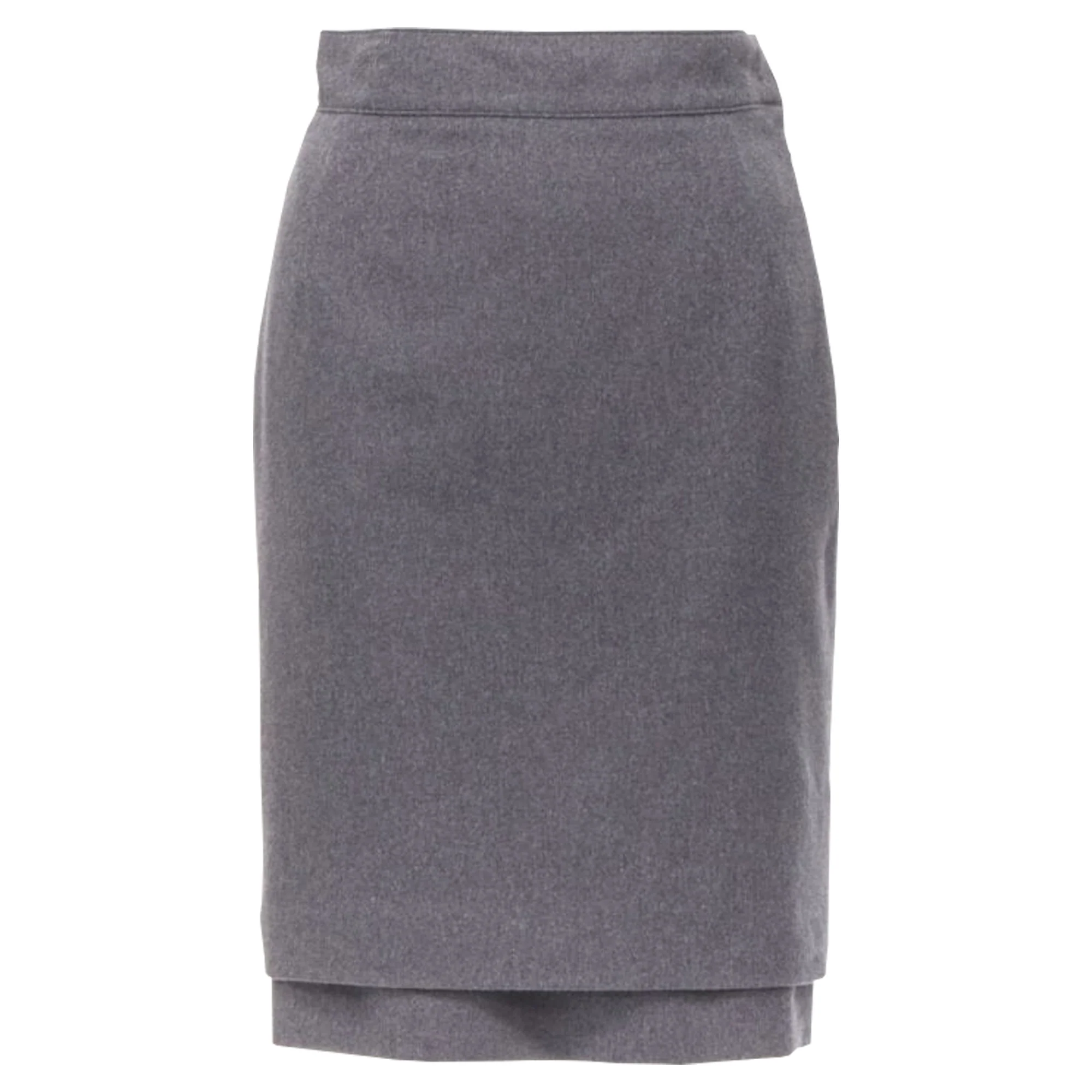 Oscar De La Renta wool double layered hem pencil skirt