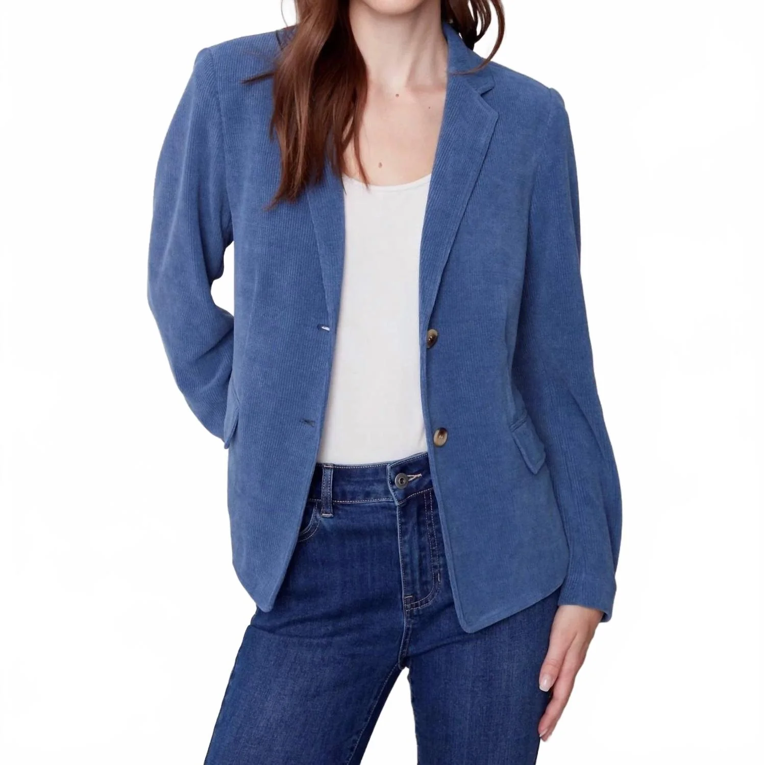 Knit Corduroy Blazer In Snowflake