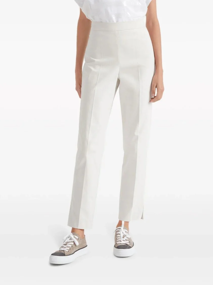 Tailored White Trousers With Modern Side Slits