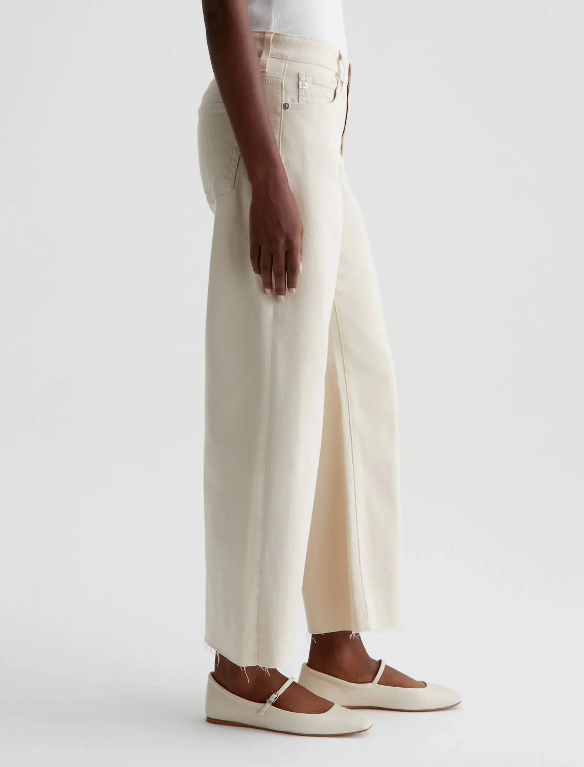 Saige Wide Leg Crop Jean In Opal Stone