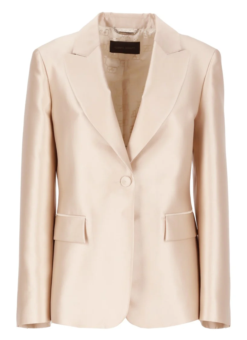Ivory Silk Blend Blazer