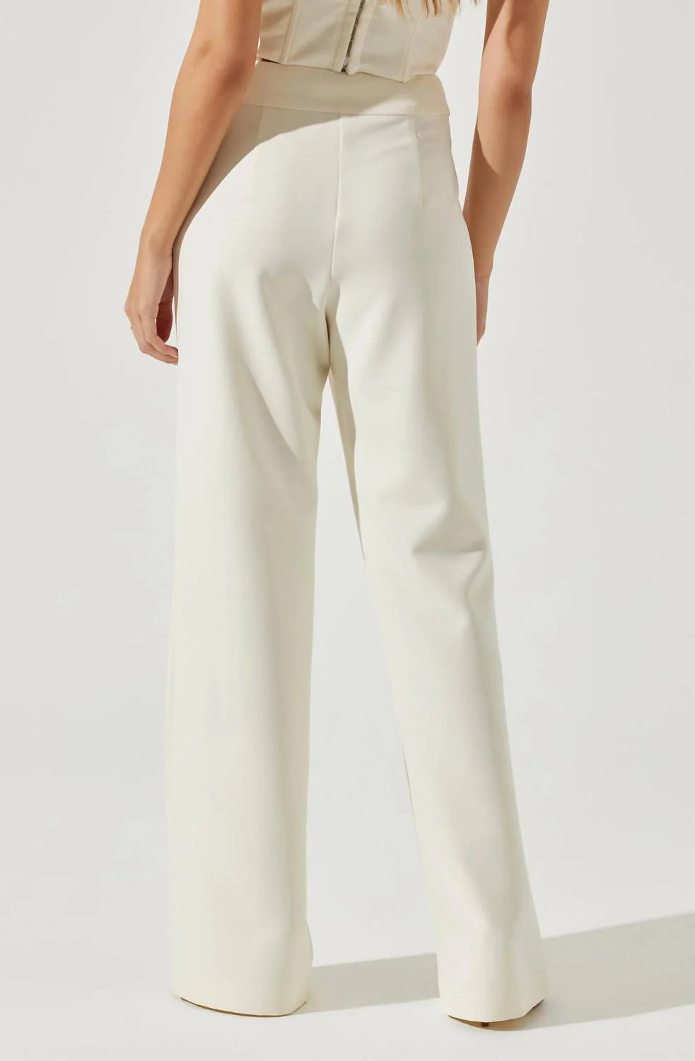 Madison Pintuck Pants In Ivory