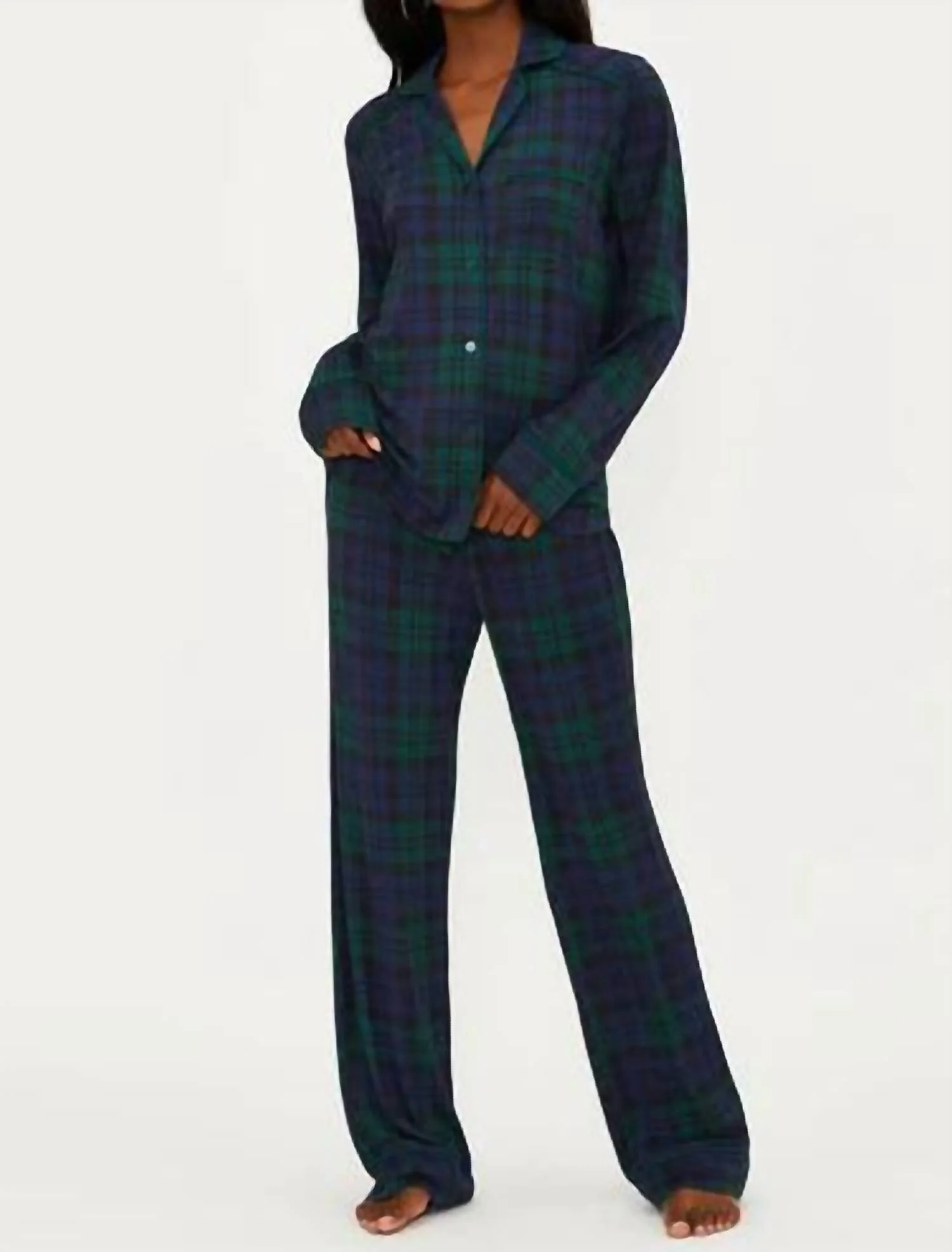 Livy Top And Connie Pant Pajama Set In Wintergreen