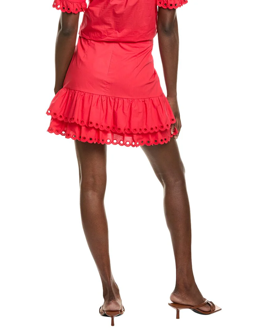 Stellah Scallop Eyelet Trim Skirt