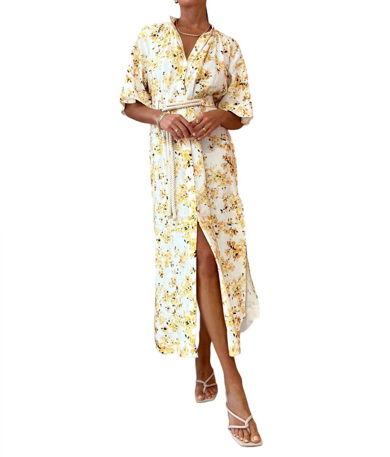 Maia Midi Dress In Golden Blossom
