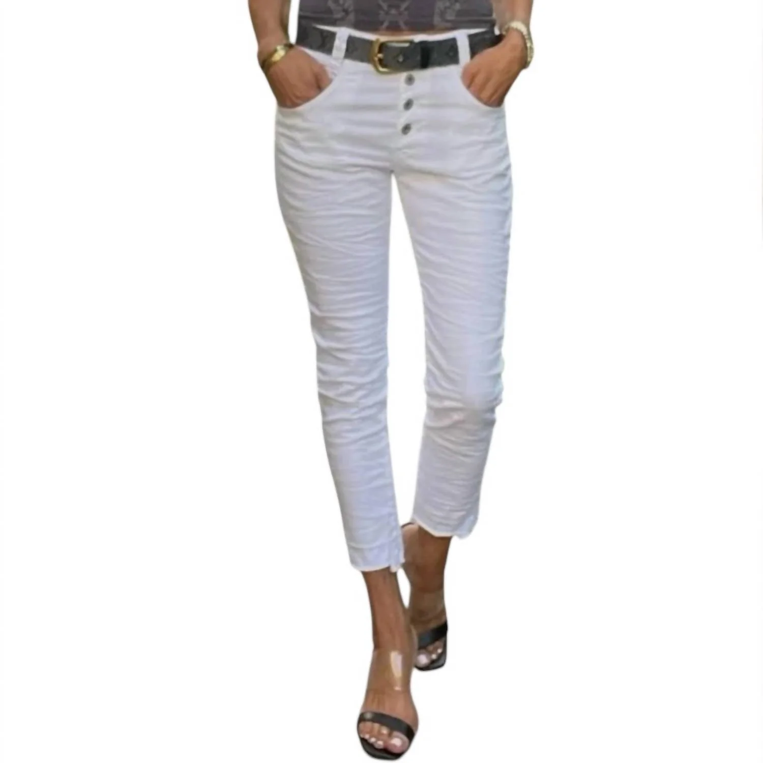 Aviv High Rise Jeans In White