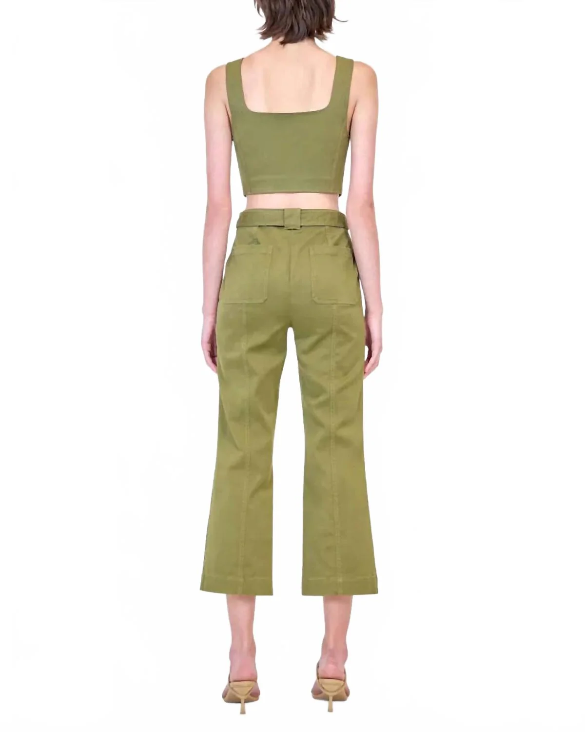Liza Cropped Pant In Army Green