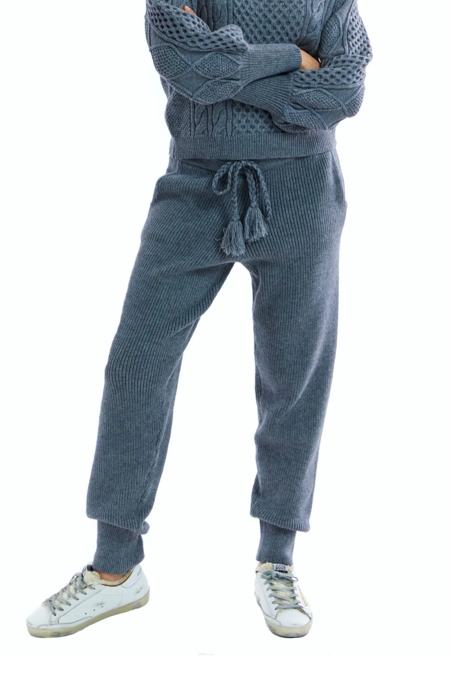 Cozy Knit Pants In Grey